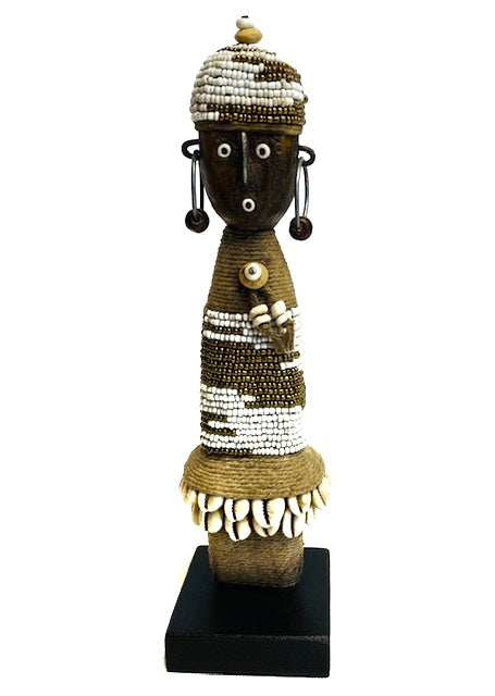 White and Gold Beaded Namji Doll