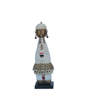 Load image into Gallery viewer, White and Gold Beaded Namji Doll
