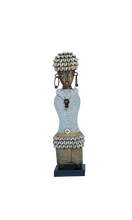 Load image into Gallery viewer, White and Gold Beaded Namji Doll
